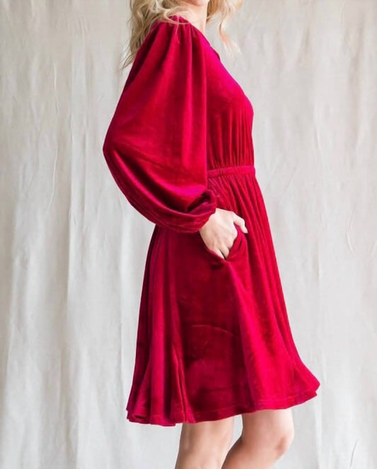 Jodifl - Angelica Long Sleeve Velvet Mini Dress