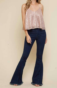 Saints & Hearts - Skylar Sequin Adjustable Strap Tank Top