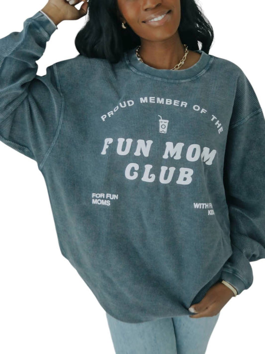 Friday + Saturday - Fun Mom Club Corded Sweatshirt