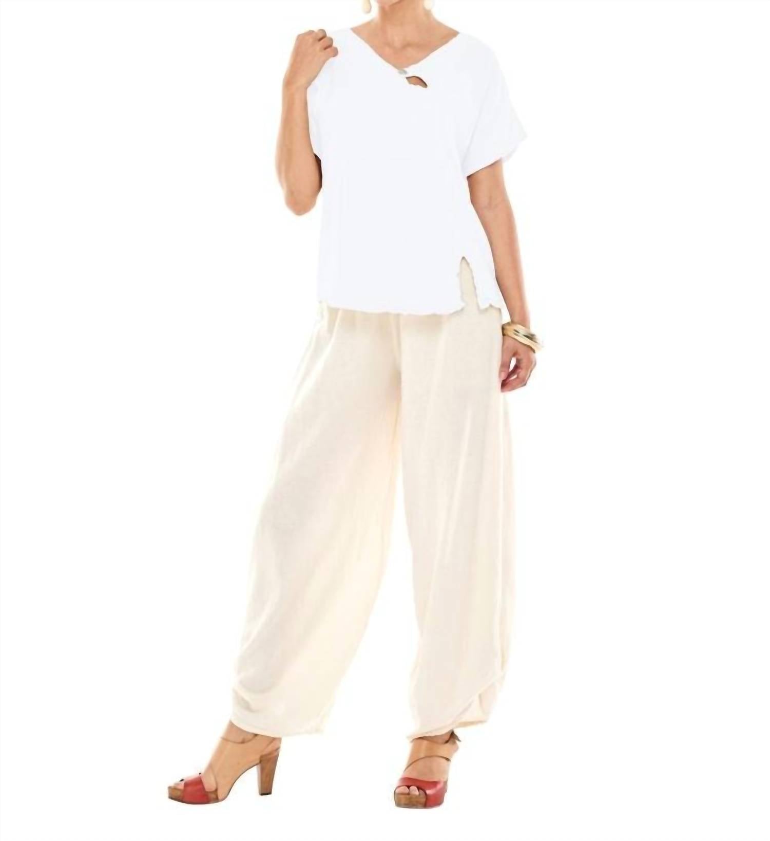Oh My Gauze! Mike Cotton Top in snow - women's t-shirt