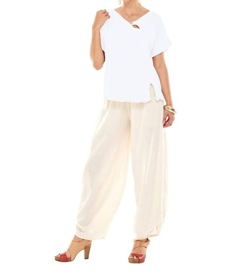 Oh My Gauze! Mike Cotton Top in snow - women's t-shirt
