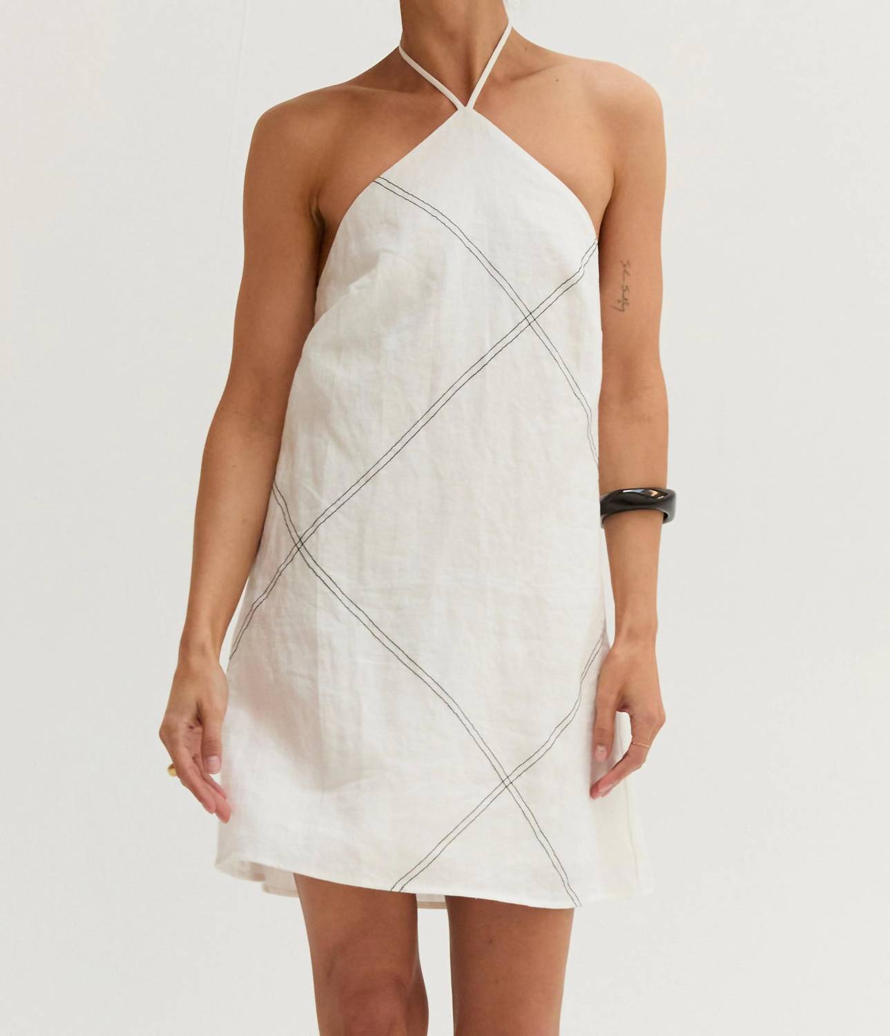 Crescent - Lena Contrast Stitch Mini Dress