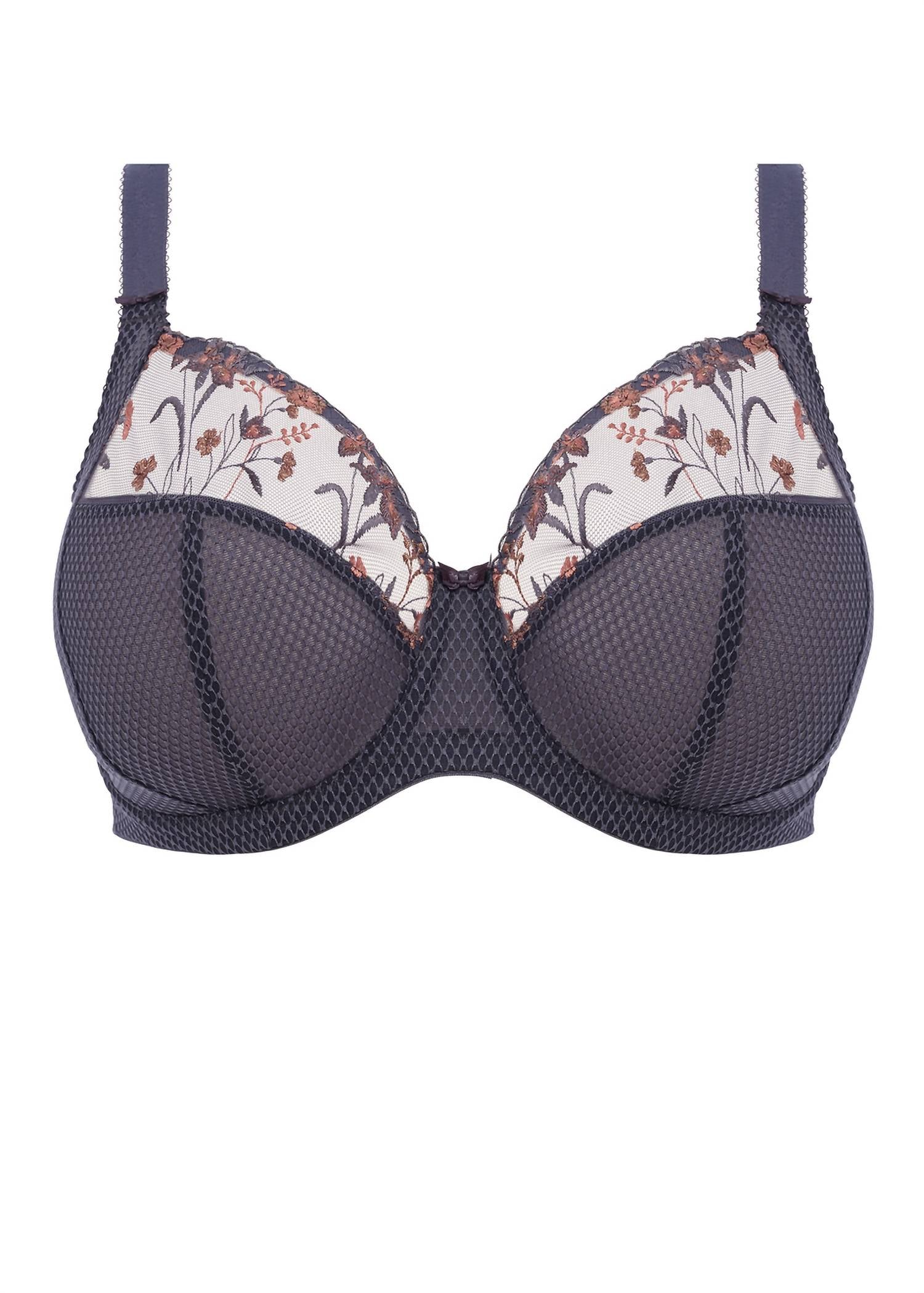 Elomi Charley Underwire Stretch Lace Plunge Bra in storm - women's intimate - view 7