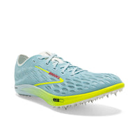 BROOKS Unisex Wire 8 Long Distance Spike Shoes in blue glow nightlife red - women's shoe - detail view