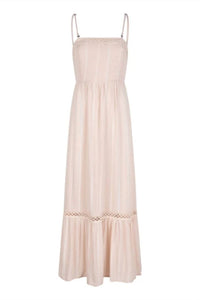Esqualo - Women's Embroidered Crinkle Maxi Dress