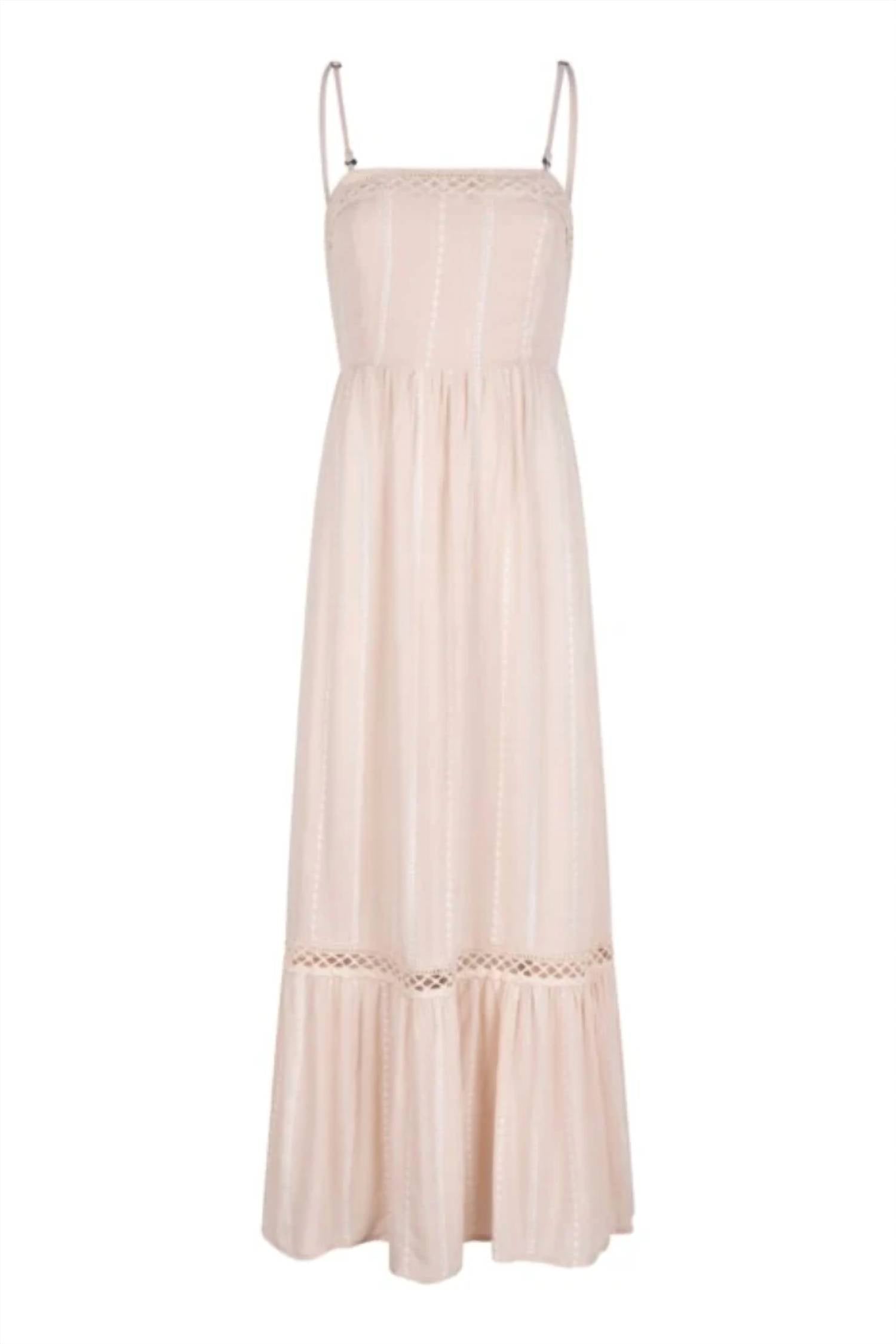 Esqualo - Women's Embroidered Crinkle Maxi Dress