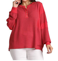 Umgee - Henley Waffle Knit Tunic Top