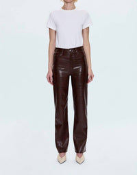 PISTOLA Cassie Super High Rise Straight Pant in tobacco croc - women's pants