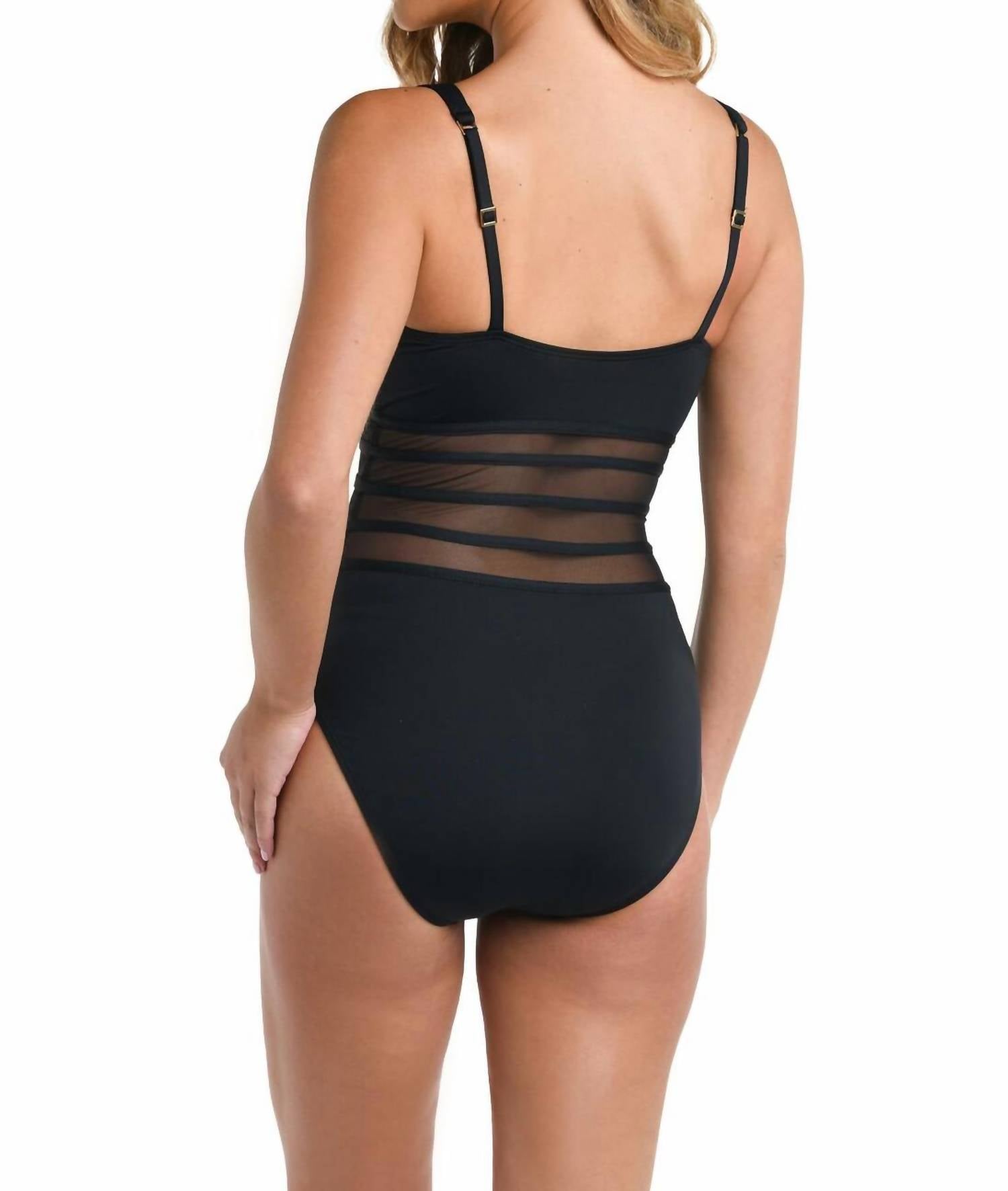 La Blanca - Women's Island Goddess Mesh Over The Shoulder One Piece Swimsuit