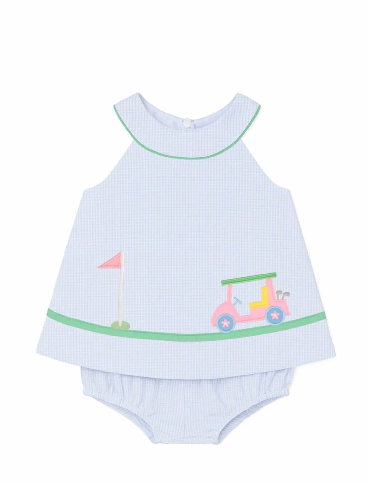 Florence Eiseman - Girls Golf Cart Seersucker Romper