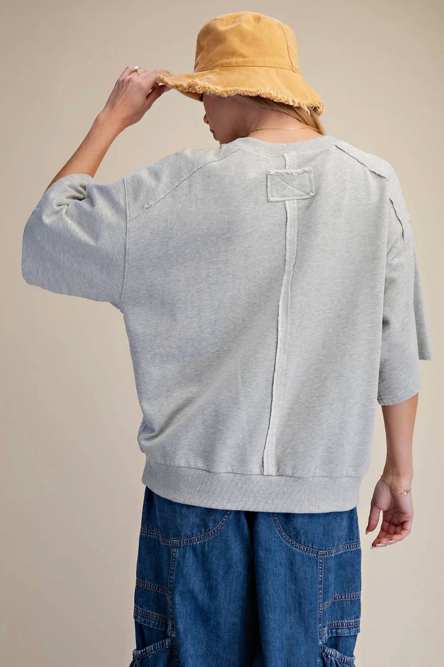 Easel - American Flag Fleece Top
