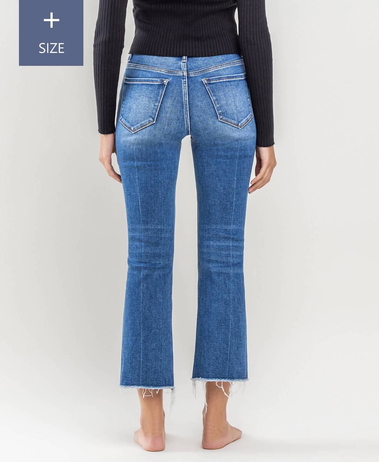 Vervet By Flying Monkey - High Rise Raw Step Hem Kick Flare Jeans - Plus