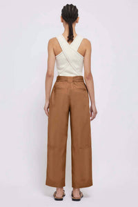 SIMKHAI Jenny Belted Cropped Pants in hickory - women's pants - alternate view