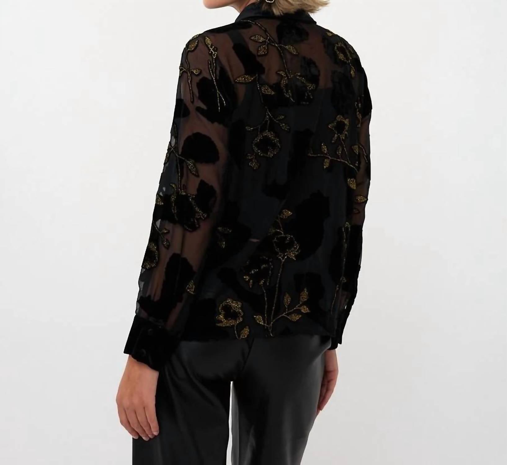 Esqualo - Burnout Flower Blouse