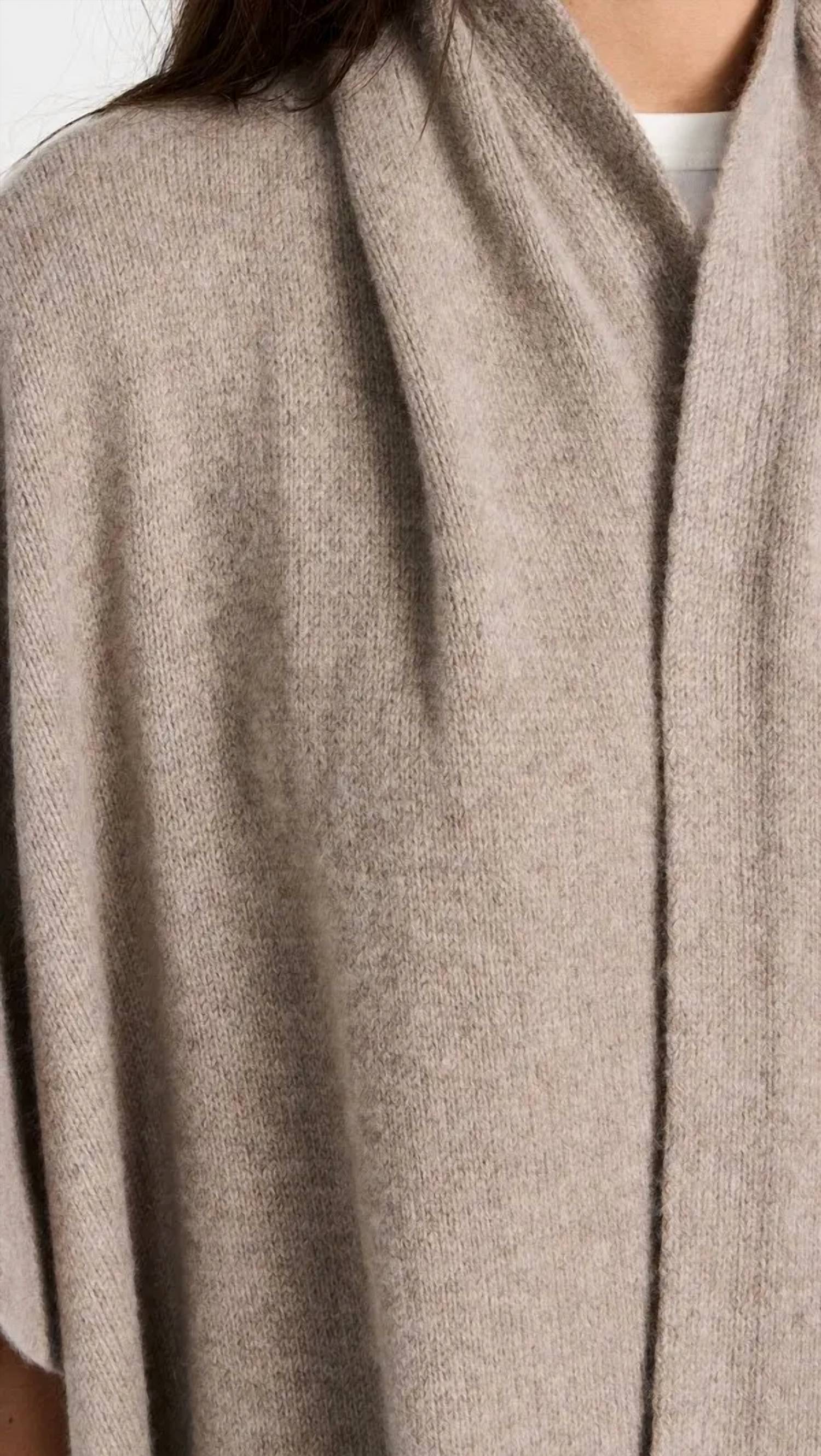 White + Warren Cashmere Blend Open Poncho in fawn - women's sweater - view 4