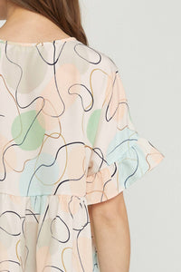 Entro - Abstract Peplum Top