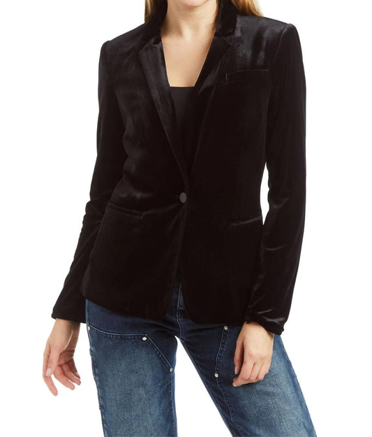 Tractr - Velvet Long Sleeve Blazer