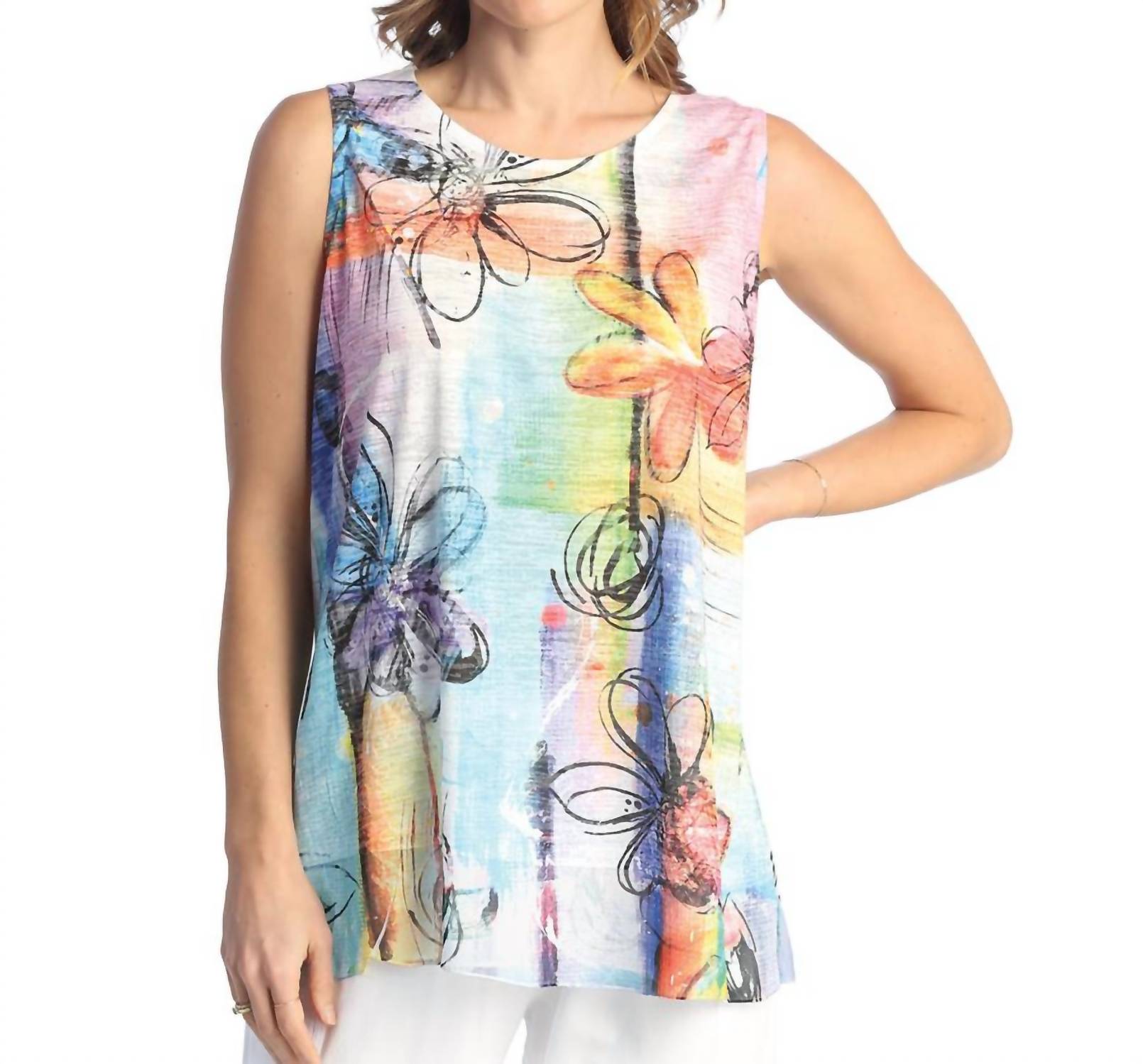 Jess & Jane - June Burnout Sleeveless Top