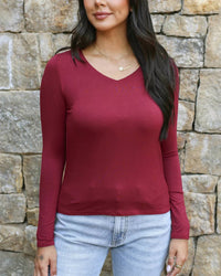 Grace And Lace - Modal V-neck Long Sleeve Tee