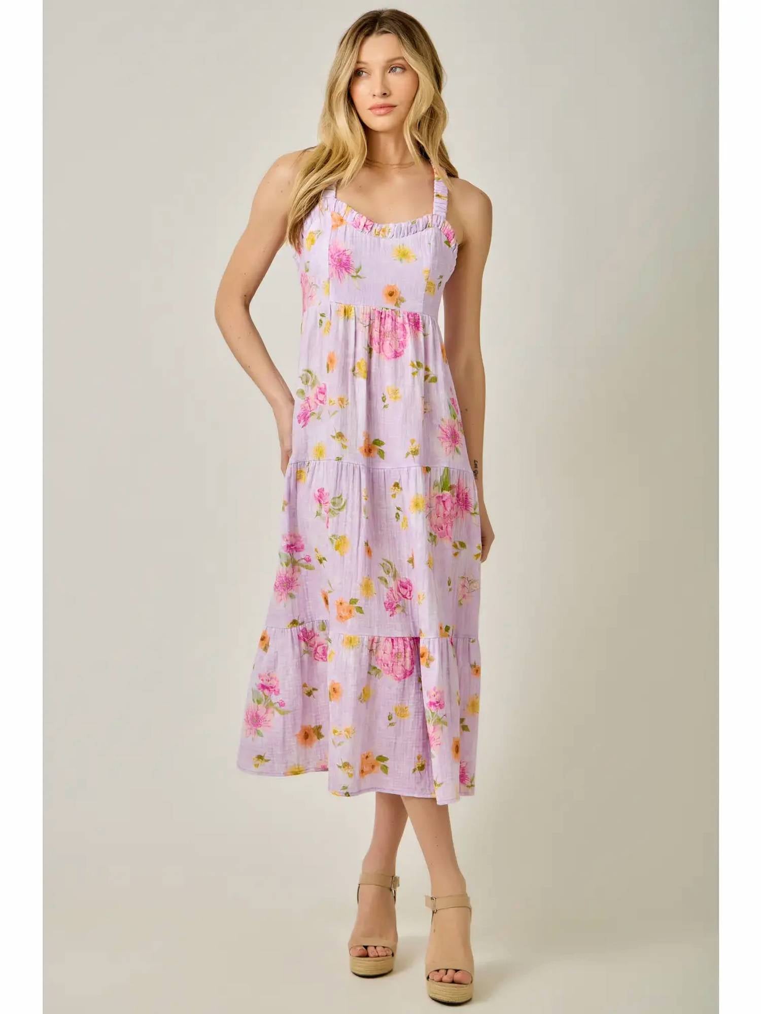 Mystree - Cotton Floral Midi Dress