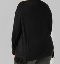 Tricot Chic - FRINGE WOOL SWEATER