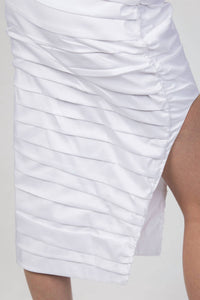 RUCHED MIDI SKIRT