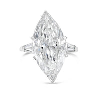 Diana M Jewels - 10.00 Ct Lab-grown Marquise Diamond Ring With 1.00 Ct Baguette Accents - Bold