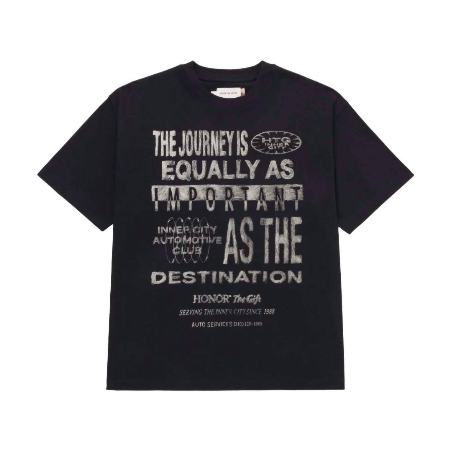 HONOR THE GIFT Men's Travelled Journey Tee in black - men's t-shirt