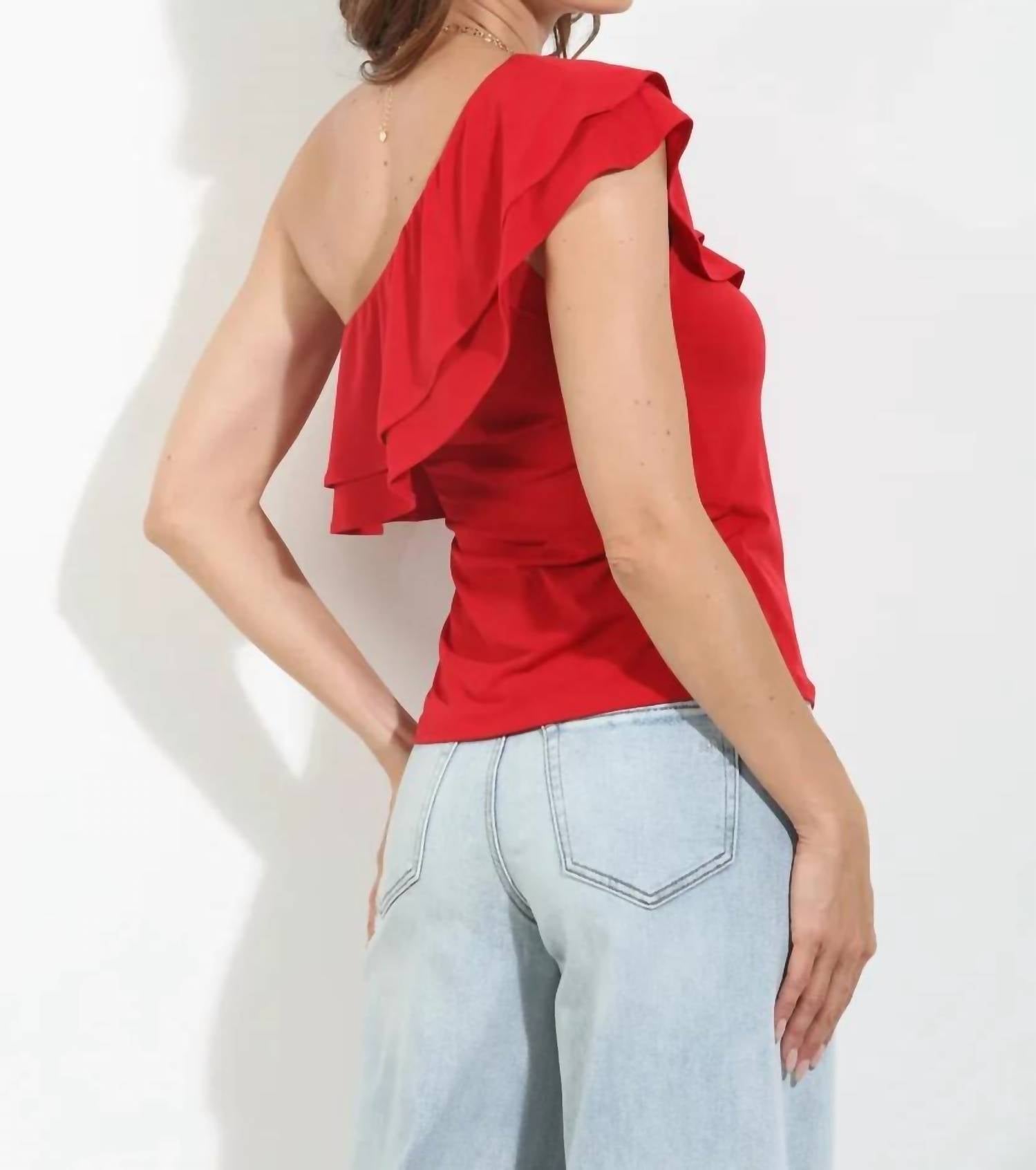 Veronica M - Ruffle One Shoulder Top