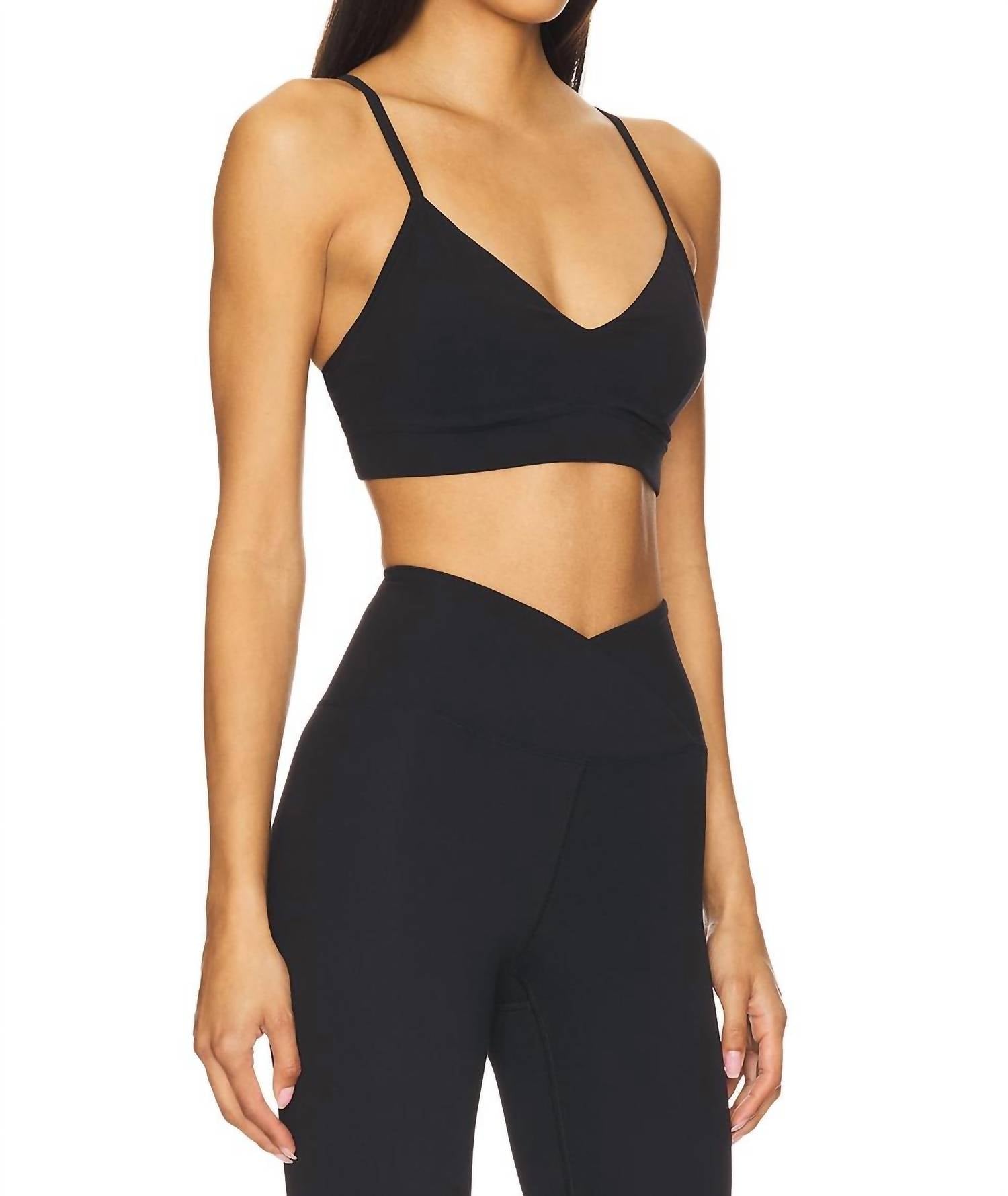 YEAR OF OURS Studio Racer Bralette in black - women's intimate - detail view