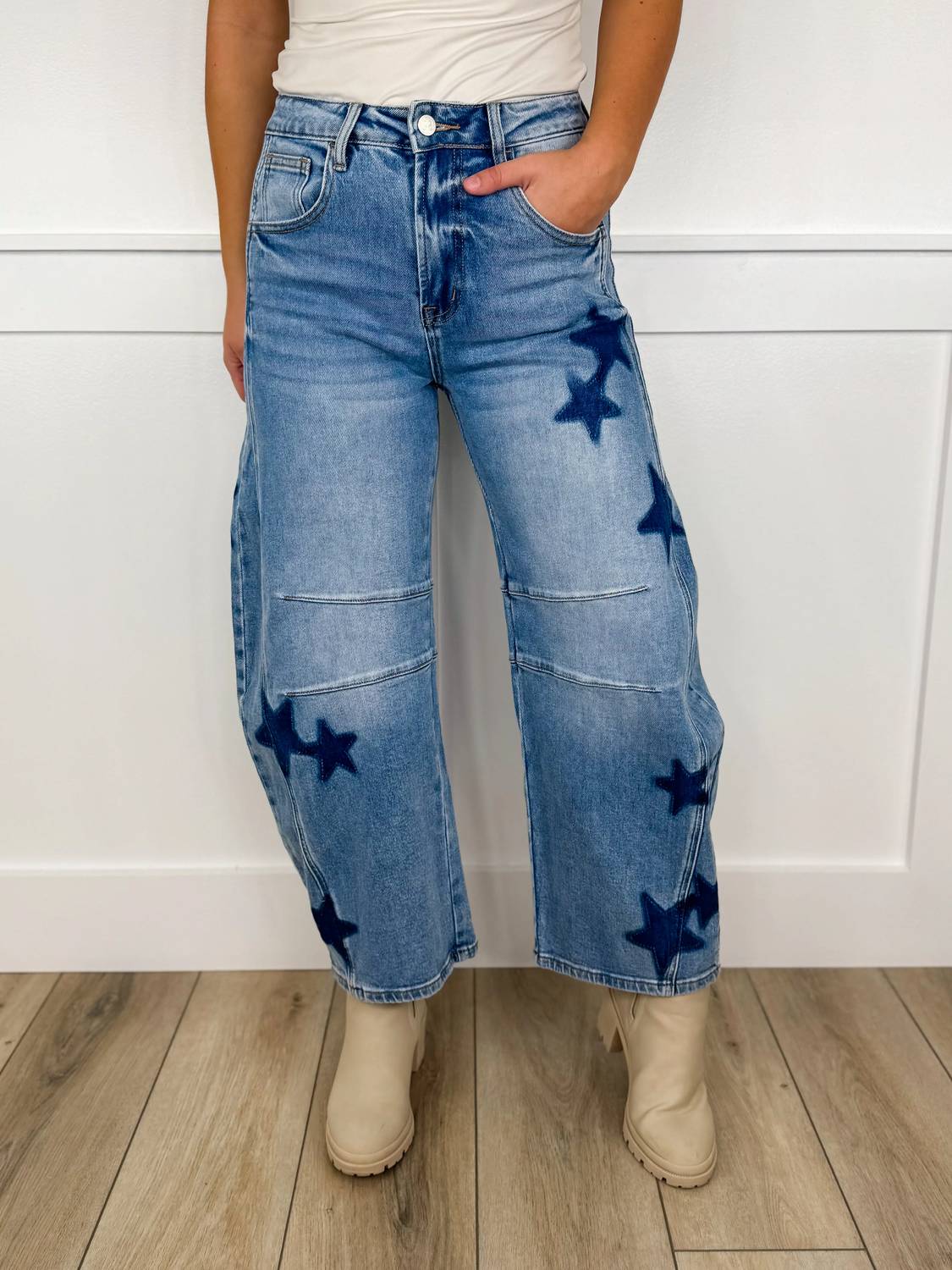 Blakeley - Krystal High-rise Cropped Barrel Leg Jeans