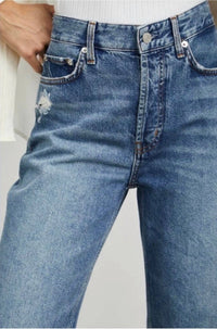 Rails Women's Topanga High Rise Straight Jeans in vintage sapphire distress - women's jeans - alternate view