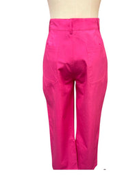 maude vivante Women's Bold Cotton Ankle Pants in rose - women's pants - detail view