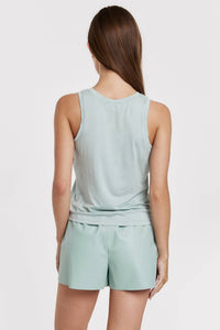 Another Love Carmela Tank in aquamarine - women's tank top - detail view