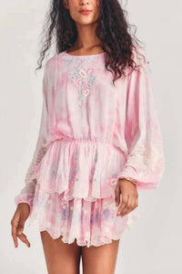 Loveshackfancy - Bridgely Embroidered Long Sleeve Mini Dress