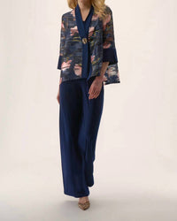 Joseph Ribkoff - Floral Print Asymmetric Swing Jacket