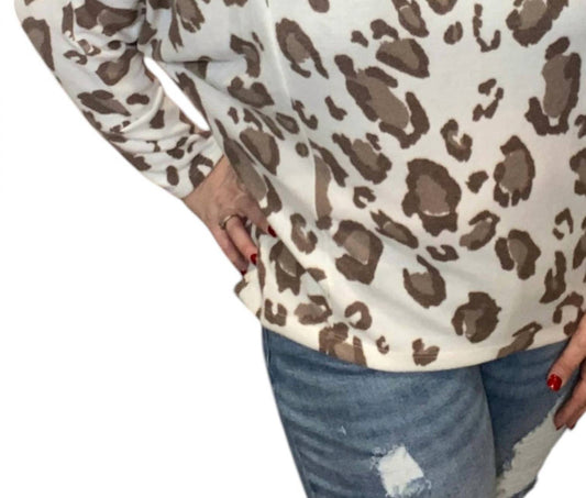 Honeyme - Leopard Cowlneck Sweater