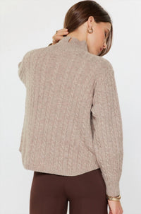 current air Mock Neck Sweater in beige - women's sweater - detail view
