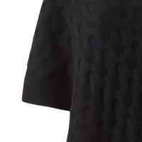 Kinross Luxe Cable Poncho in black - women's sweater - alternate view