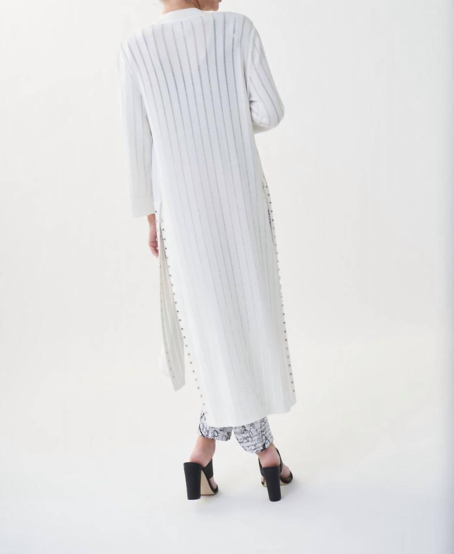 Joseph Ribkoff - Studded Open Front Long Cover-up Cardigan