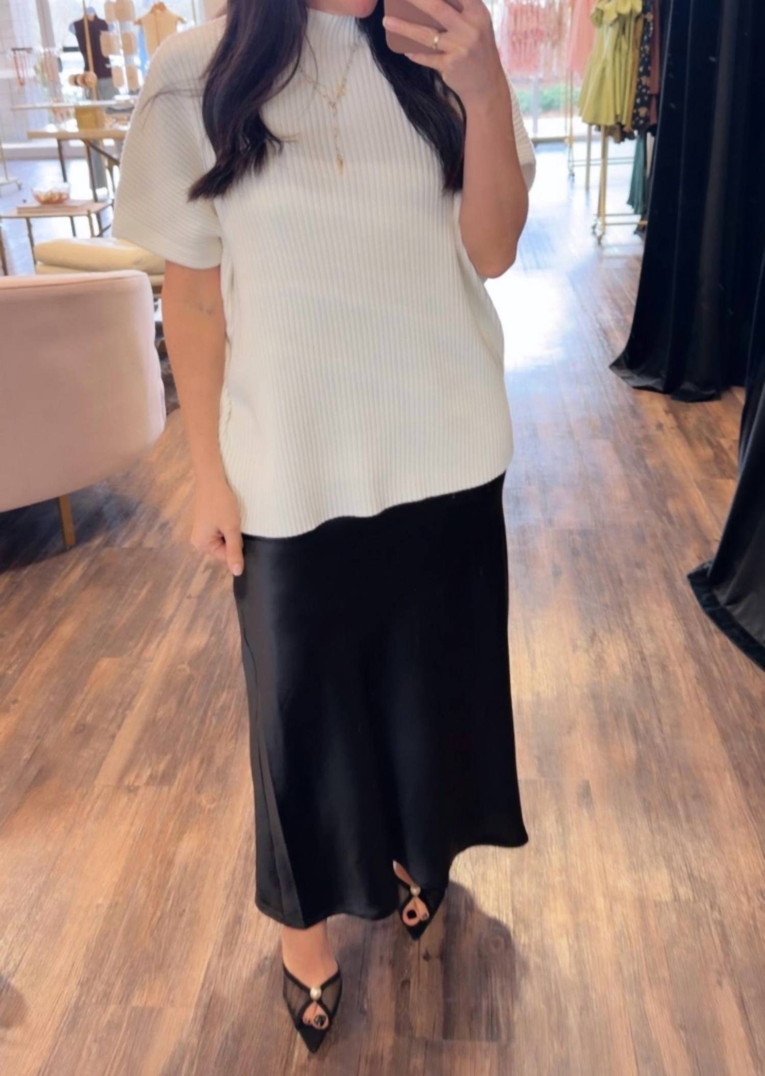 Glam - Addison Ribbed Mock Neck Top