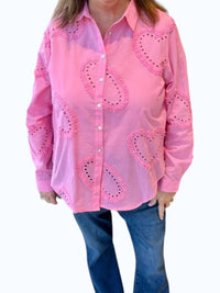 Charlie B - Textured Heart Button Down Shirt