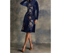Johnny Was - Women's Corinthe Velvet Mock Neck Dress