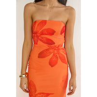 One And Only Collective - Risa Strapless Floral Midi Dress