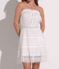 Elan - Kira Strapless Crochet Mini Dress