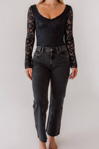 Free People Perfectly Fine Bodysuit in black - women's shirt - view 4