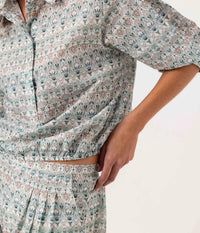 sundays Damask Brooklyn Shirt in damask willow - women's blouse - alternate view