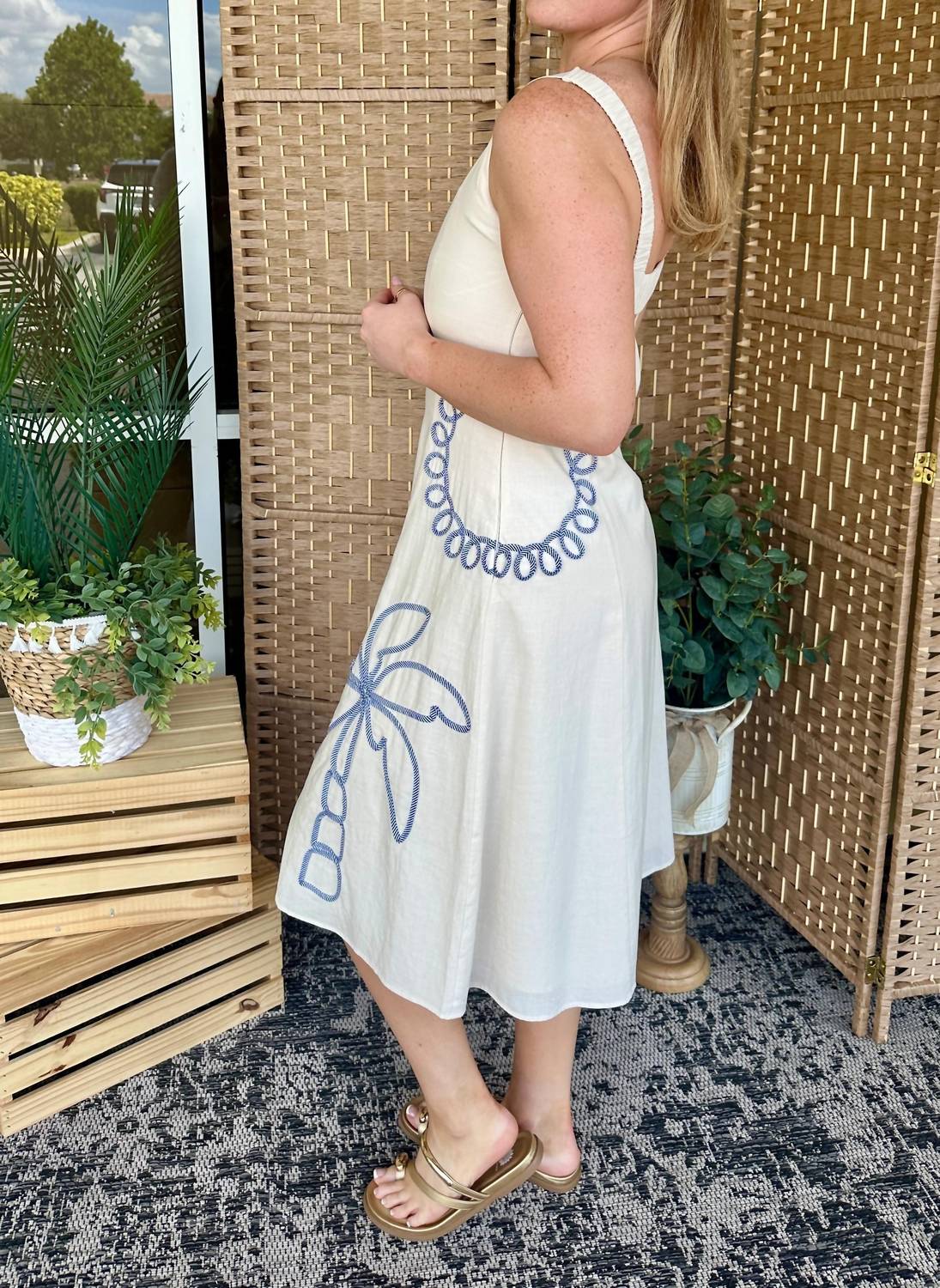 Peach Love - Palm Tree Midi Dress