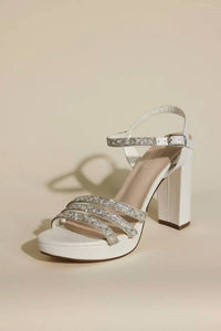 Galina - Women's Signature Peace Satin And Crystal Platform Heel Sandals