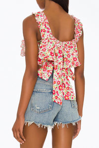 AUDEN COTTON-POPLIN CROPPED TOP